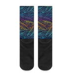 EDM Surfing Wave Pattern Print Crew Socks