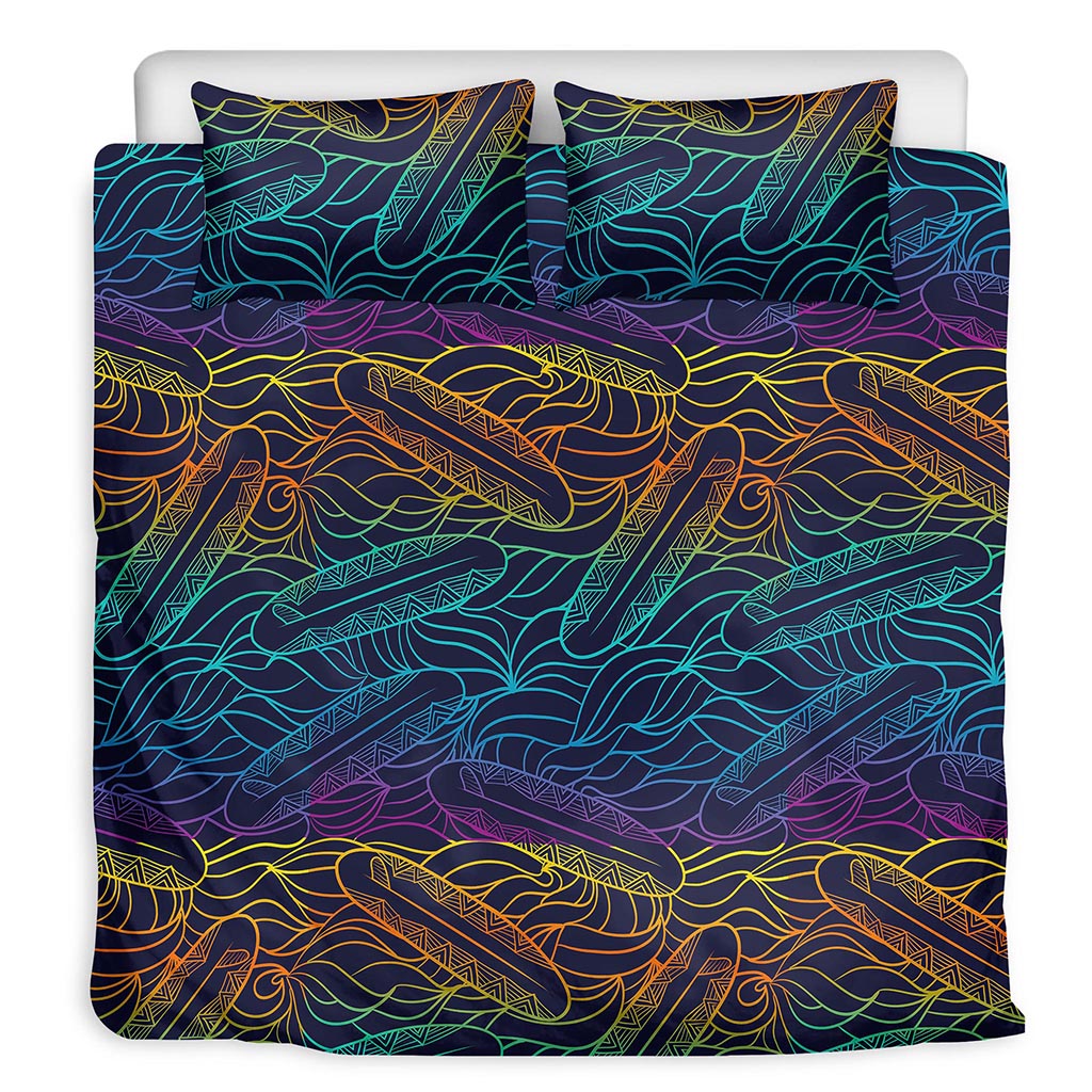 EDM Surfing Wave Pattern Print Duvet Cover Bedding Set
