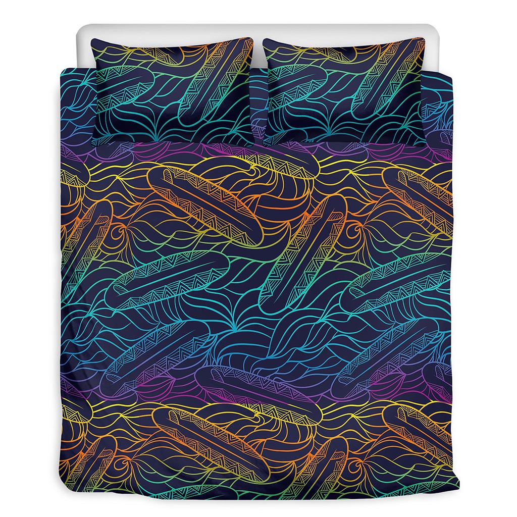 EDM Surfing Wave Pattern Print Duvet Cover Bedding Set