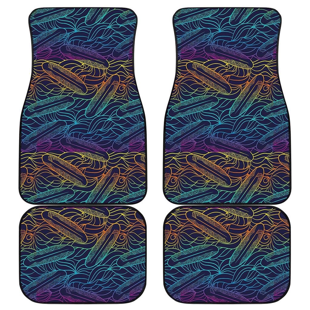 EDM Surfing Wave Pattern Print Front and Back Car Floor Mats