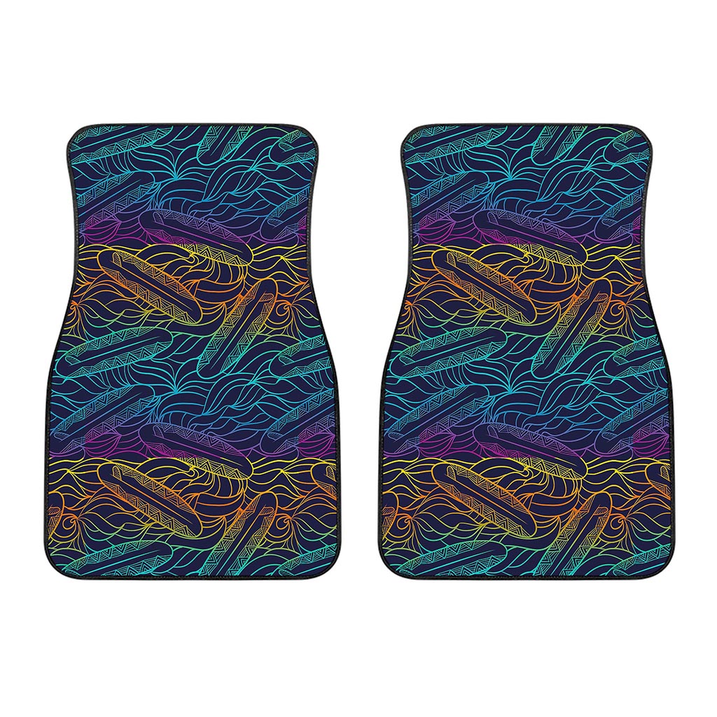 EDM Surfing Wave Pattern Print Front Car Floor Mats