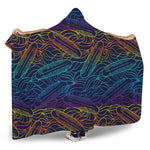 EDM Surfing Wave Pattern Print Hooded Blanket