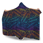 EDM Surfing Wave Pattern Print Hooded Blanket