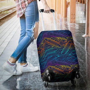 EDM Surfing Wave Pattern Print Luggage Cover GearFrost