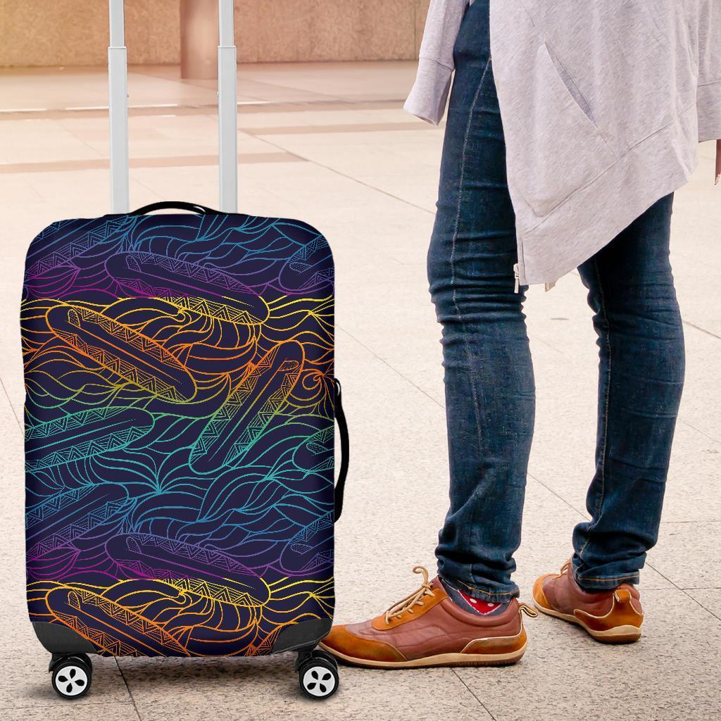 EDM Surfing Wave Pattern Print Luggage Cover GearFrost