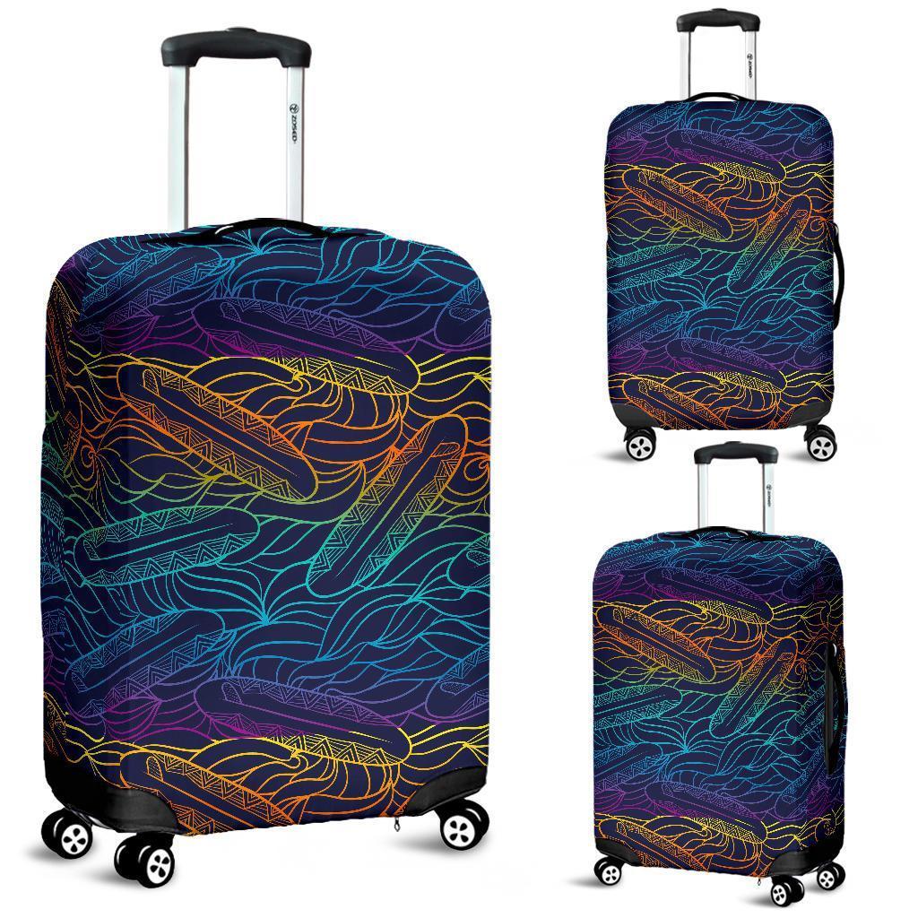 EDM Surfing Wave Pattern Print Luggage Cover GearFrost