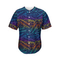 EDM Surfing Wave Pattern Print Men's Baseball Jersey
