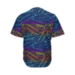 EDM Surfing Wave Pattern Print Men's Baseball Jersey