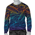 EDM Surfing Wave Pattern Print Men's Crewneck Sweatshirt GearFrost