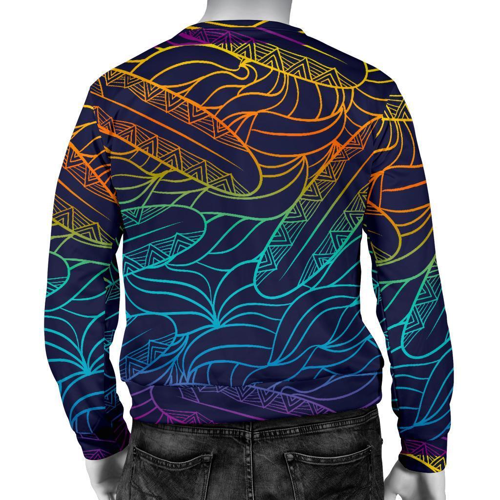 EDM Surfing Wave Pattern Print Men's Crewneck Sweatshirt GearFrost