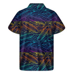 EDM Surfing Wave Pattern Print Men's Short Sleeve Shirt