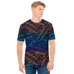 EDM Surfing Wave Pattern Print Men's T-Shirt