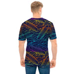 EDM Surfing Wave Pattern Print Men's T-Shirt