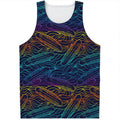 EDM Surfing Wave Pattern Print Men's Tank Top