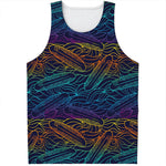 EDM Surfing Wave Pattern Print Men's Tank Top