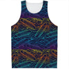 EDM Surfing Wave Pattern Print Men's Tank Top