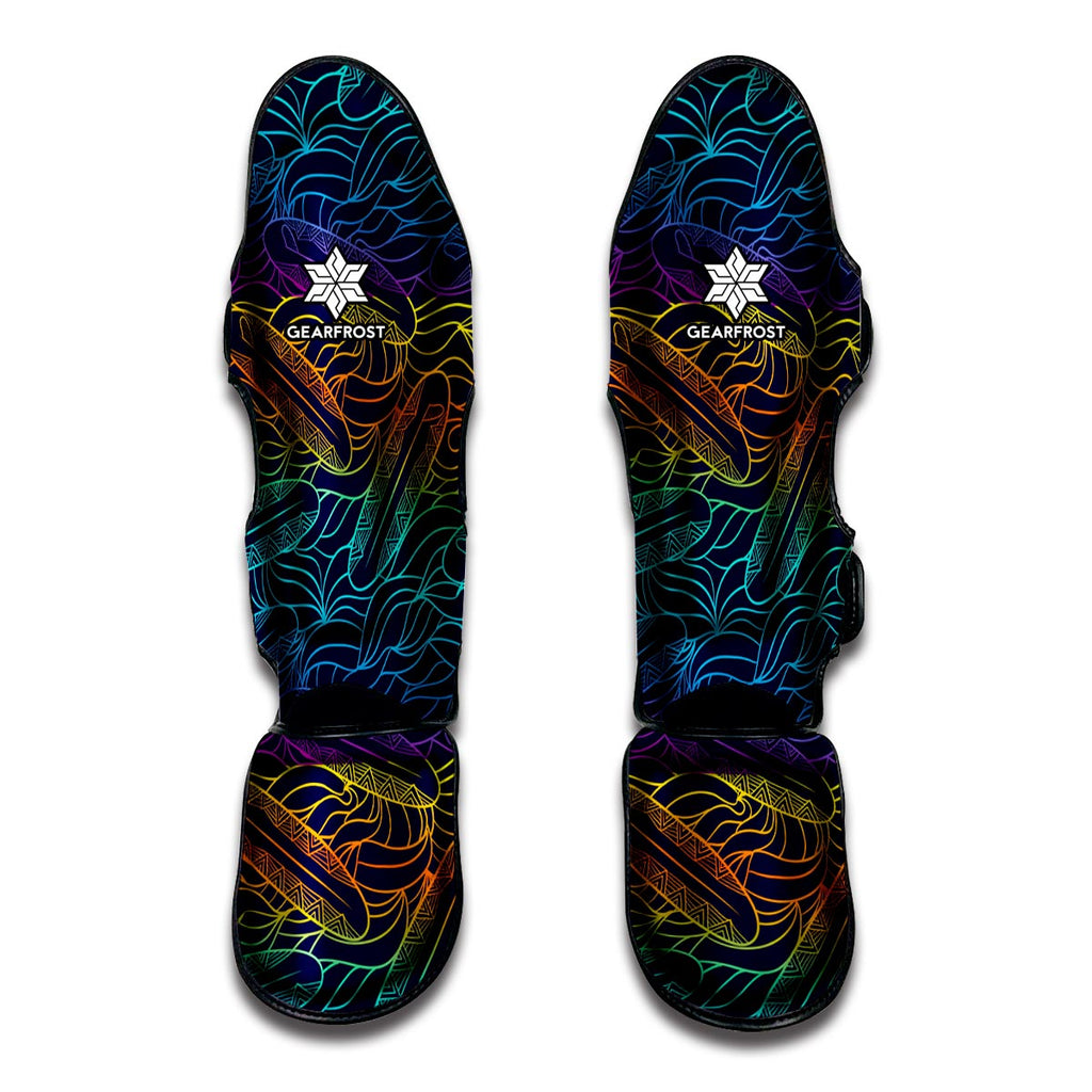 EDM Surfing Wave Pattern Print Muay Thai Shin Guard