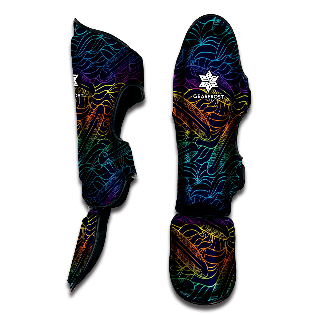 EDM Surfing Wave Pattern Print Muay Thai Shin Guard
