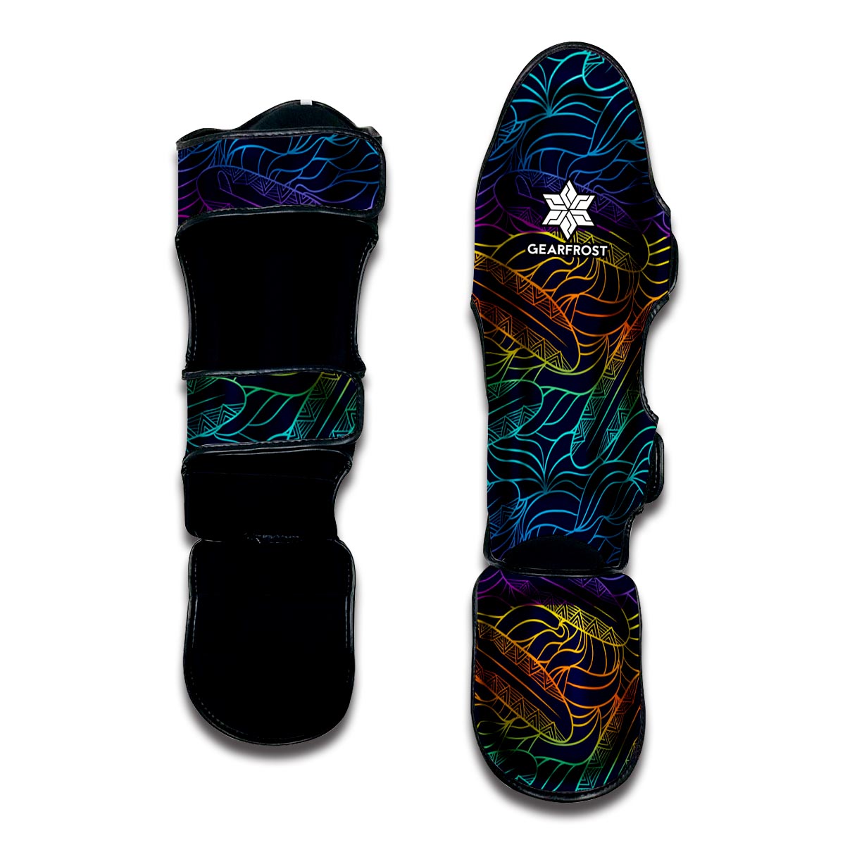 EDM Surfing Wave Pattern Print Muay Thai Shin Guard