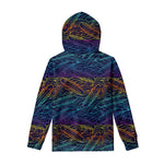 EDM Surfing Wave Pattern Print Pullover Hoodie