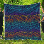 EDM Surfing Wave Pattern Print Quilt