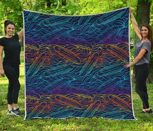 EDM Surfing Wave Pattern Print Quilt