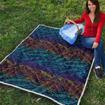 EDM Surfing Wave Pattern Print Quilt