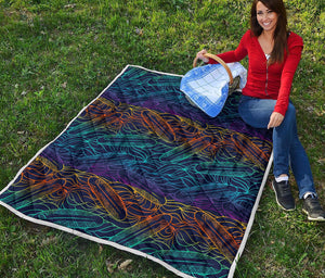 EDM Surfing Wave Pattern Print Quilt