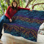 EDM Surfing Wave Pattern Print Quilt