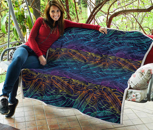 EDM Surfing Wave Pattern Print Quilt