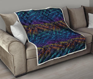 EDM Surfing Wave Pattern Print Quilt