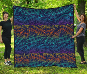 EDM Surfing Wave Pattern Print Quilt