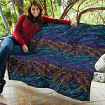 EDM Surfing Wave Pattern Print Quilt