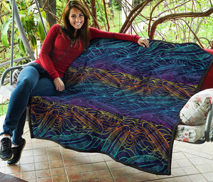 EDM Surfing Wave Pattern Print Quilt