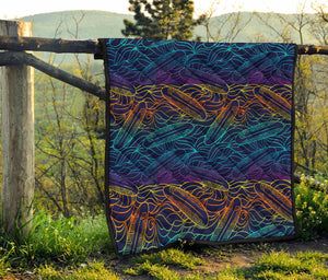 EDM Surfing Wave Pattern Print Quilt