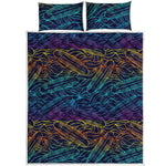 EDM Surfing Wave Pattern Print Quilt Bed Set