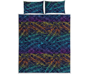 EDM Surfing Wave Pattern Print Quilt Bed Set