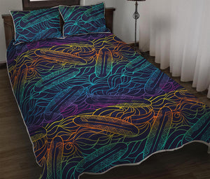 EDM Surfing Wave Pattern Print Quilt Bed Set