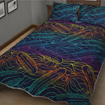 EDM Surfing Wave Pattern Print Quilt Bed Set