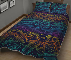 EDM Surfing Wave Pattern Print Quilt Bed Set