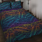 EDM Surfing Wave Pattern Print Quilt Bed Set