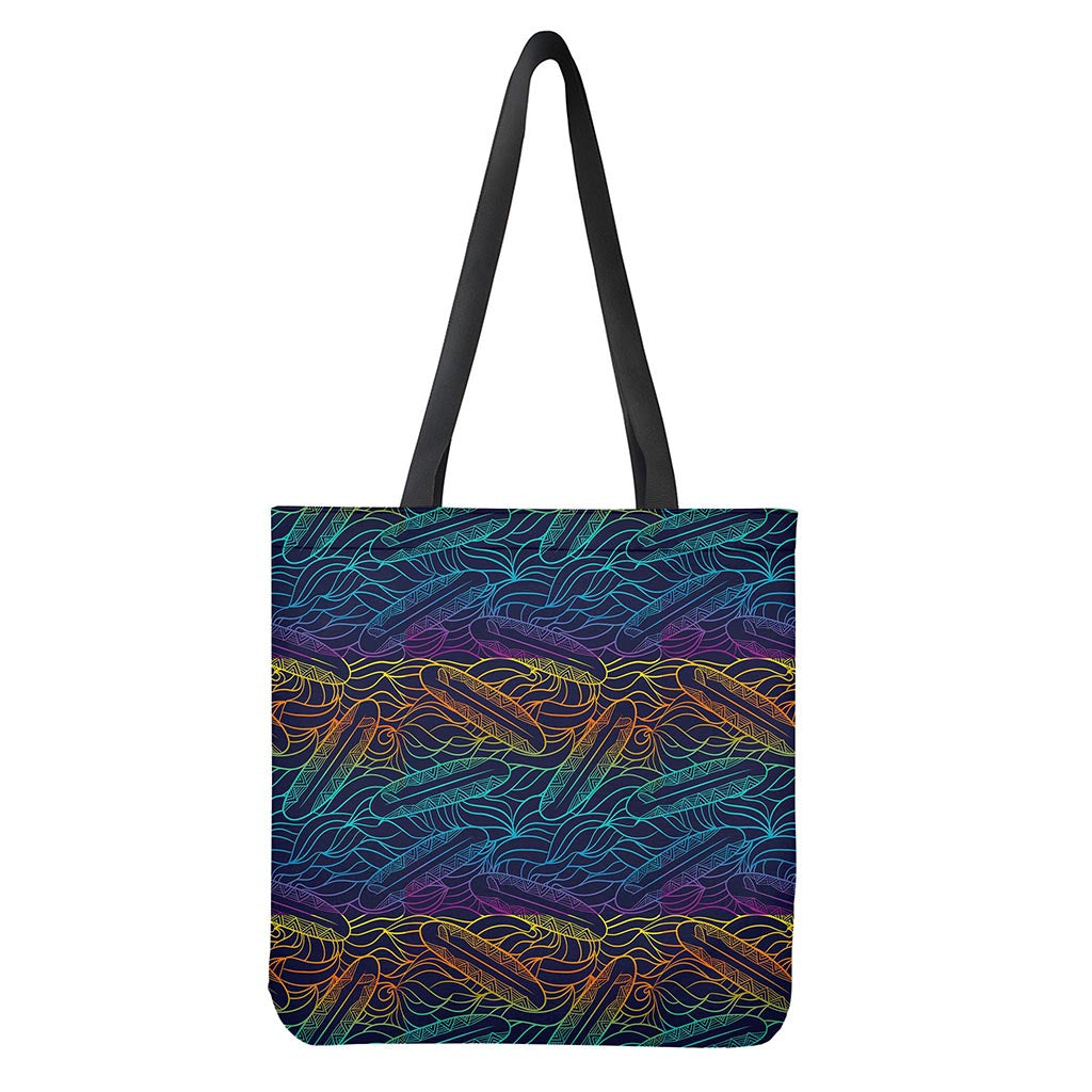 EDM Surfing Wave Pattern Print Tote Bag