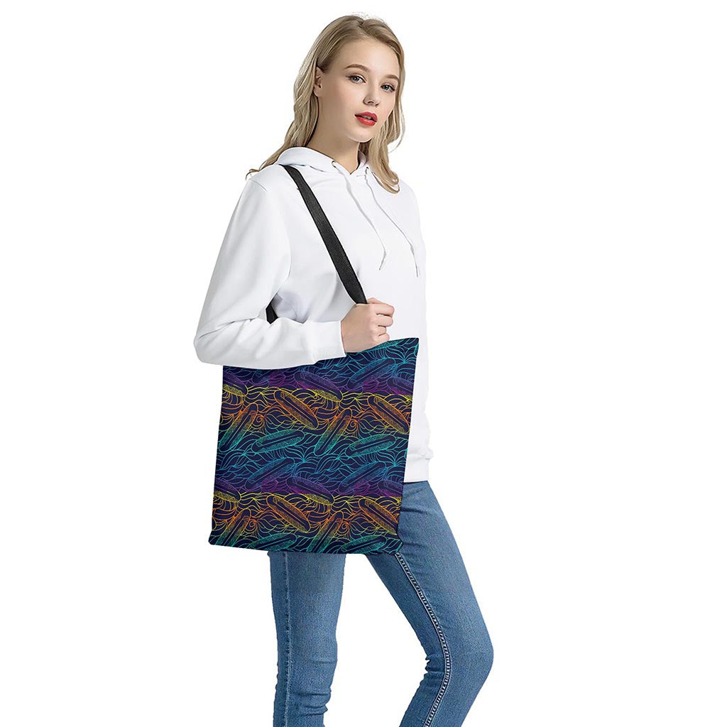 EDM Surfing Wave Pattern Print Tote Bag