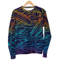 EDM Surfing Wave Pattern Print Women's Crewneck Sweatshirt