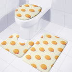 Egg Yolk Pattern Print 3 Piece Bath Mat Set
