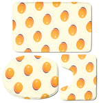 Egg Yolk Pattern Print 3 Piece Bath Mat Set