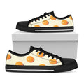 Egg Yolk Pattern Print Black Low Top Sneakers