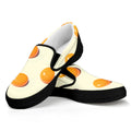 Egg Yolk Pattern Print Black Slip On Sneakers