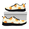 Egg Yolk Pattern Print Black Running Shoes