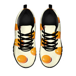 Egg Yolk Pattern Print Black Sneakers